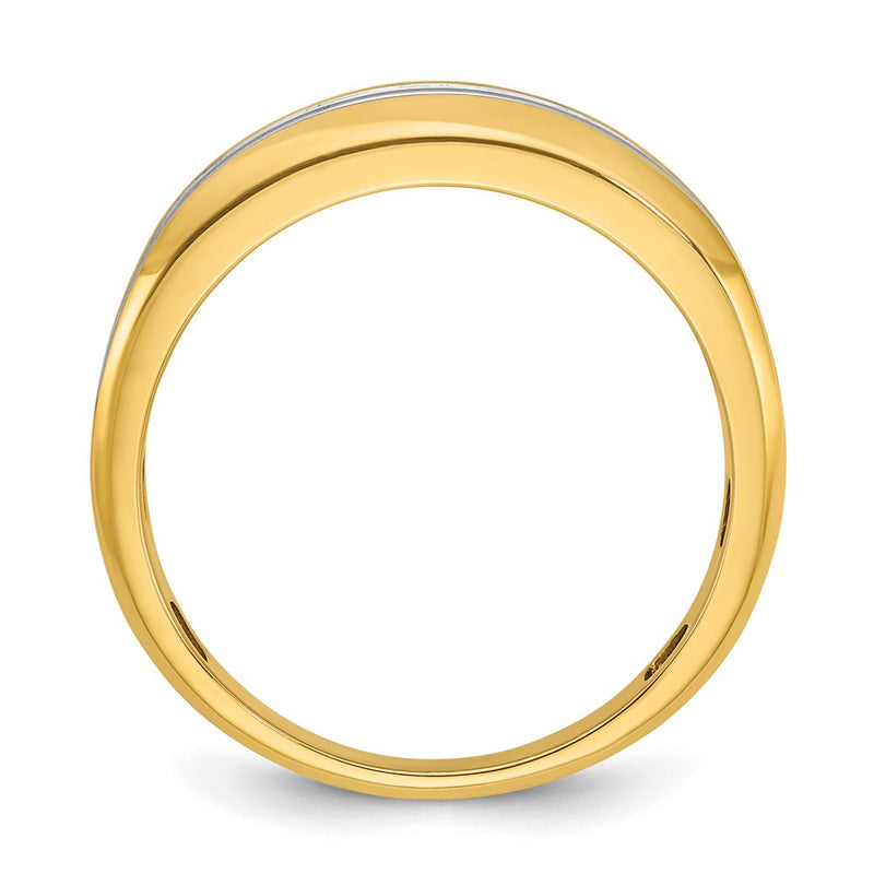 14k Yellow & Rhodium Gold with White Rhodium Men's 3/4 carat Diamond Complete Ring