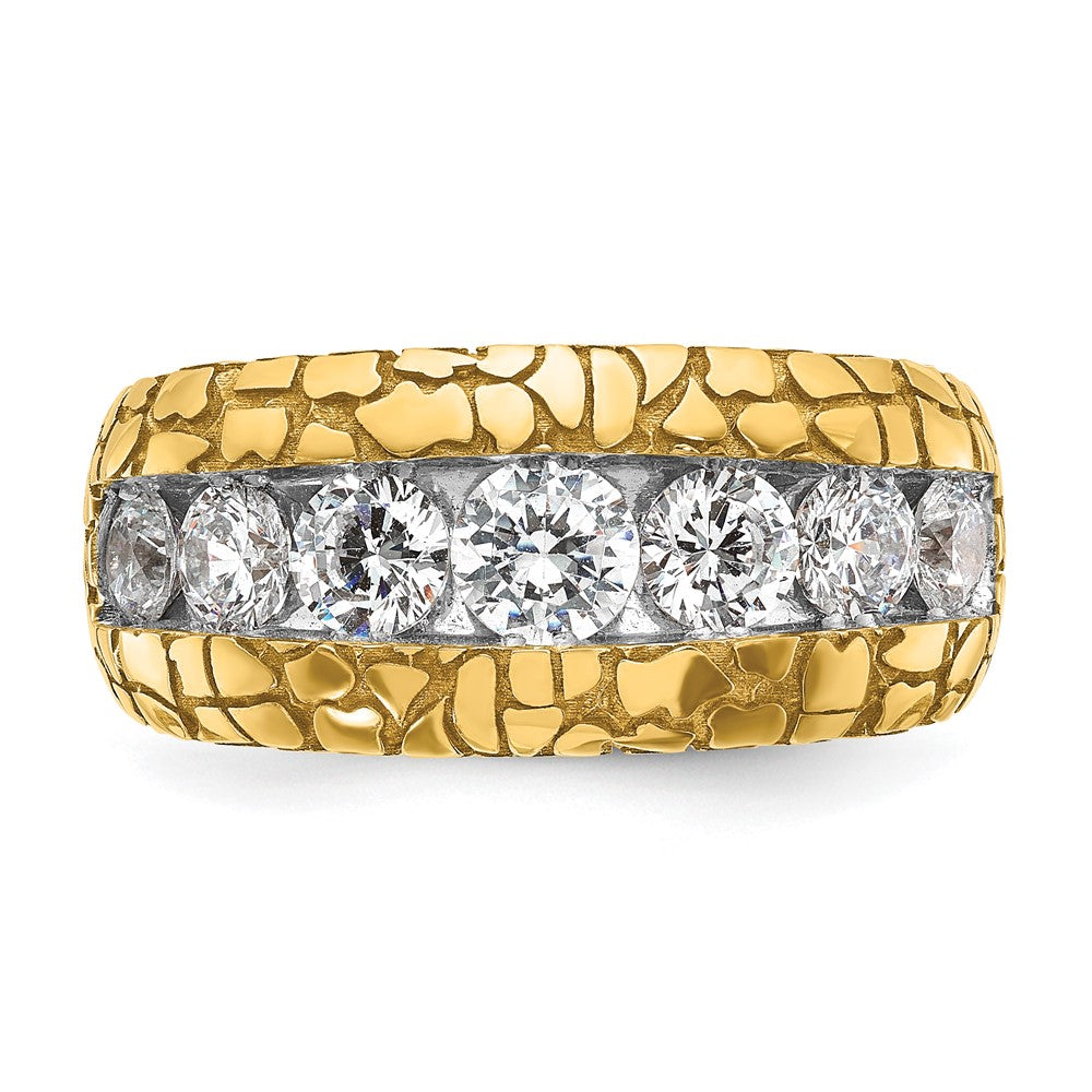 14k Yellow Gold Men's 2 carat Diamond Nugget Complete Ring
