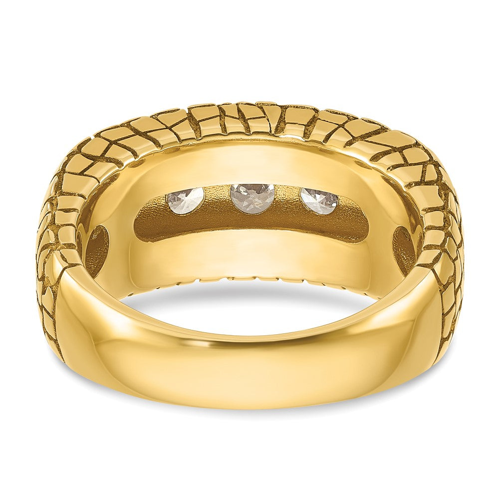 14k Yellow Gold Men's 2 carat Diamond Nugget Complete Ring