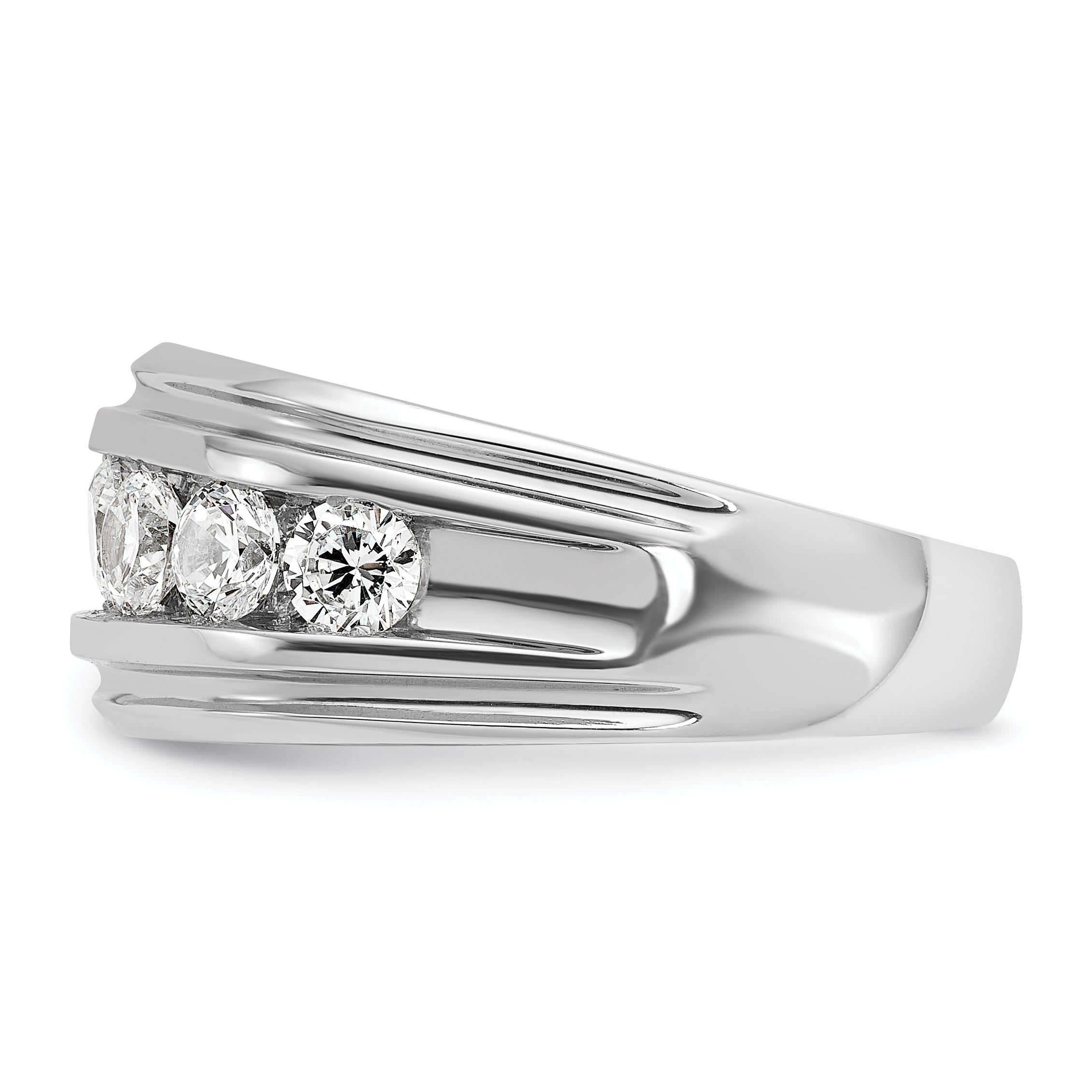 14k White Gold Men's 1.75 carat Diamond Complete Ring