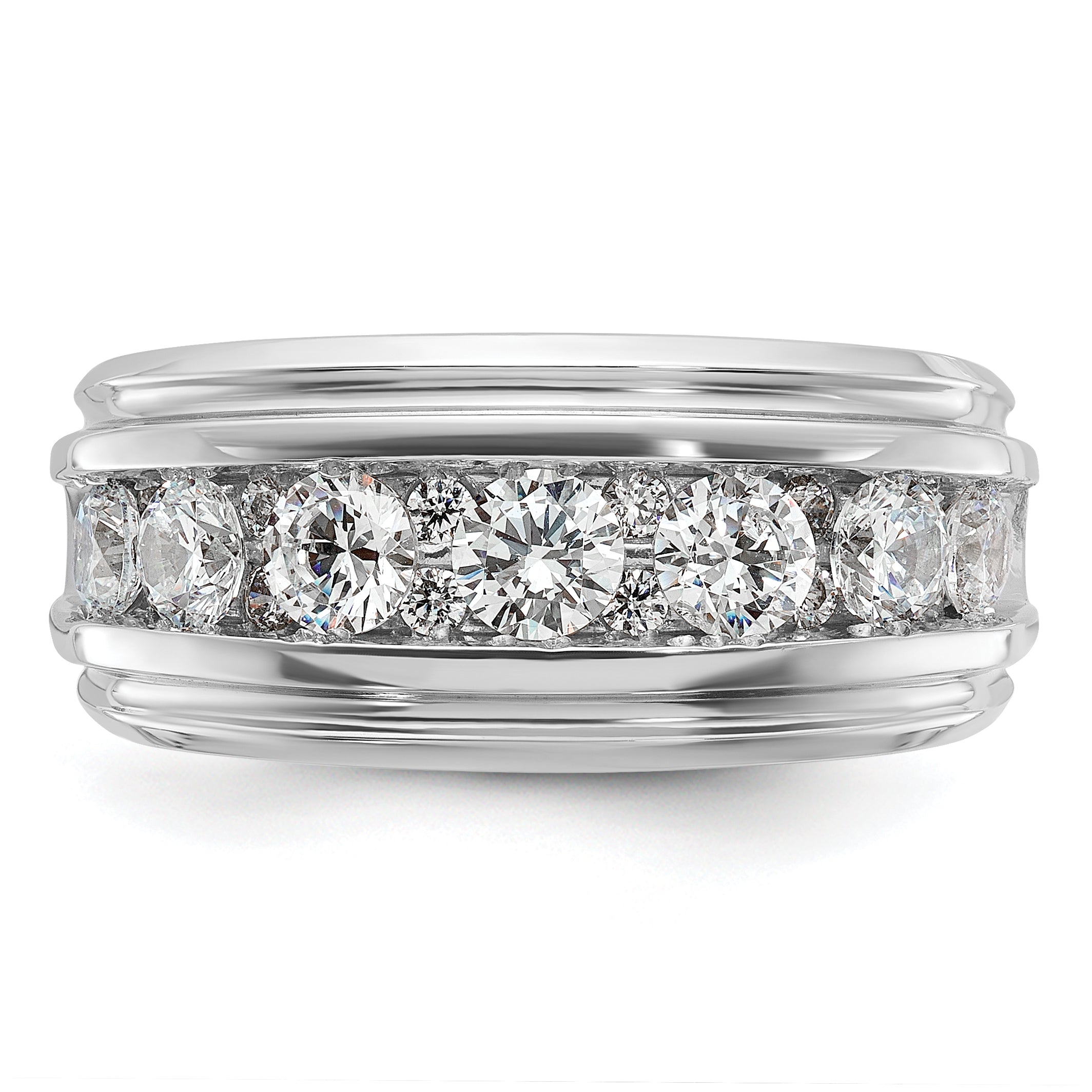 14k White Gold Men's 1.75 carat Diamond Complete Ring