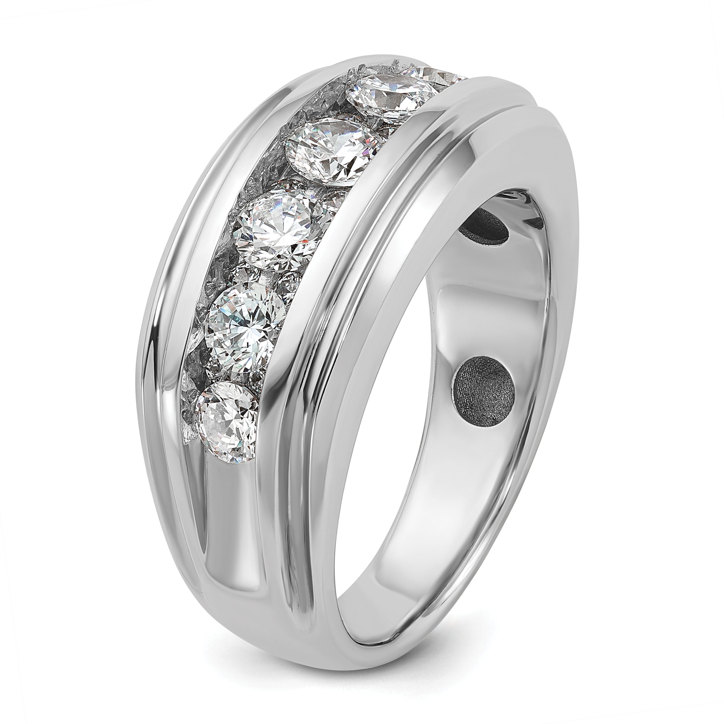 14k White Gold Men's 1.75 carat Diamond Complete Ring