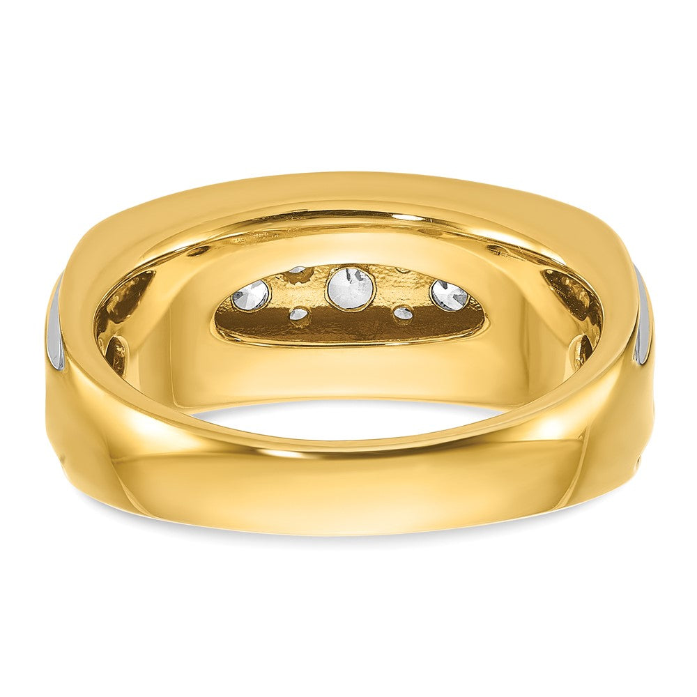 14k Yellow & Rhodium Gold with White Rhodium Men's 1 carat Diamond Complete Ring
