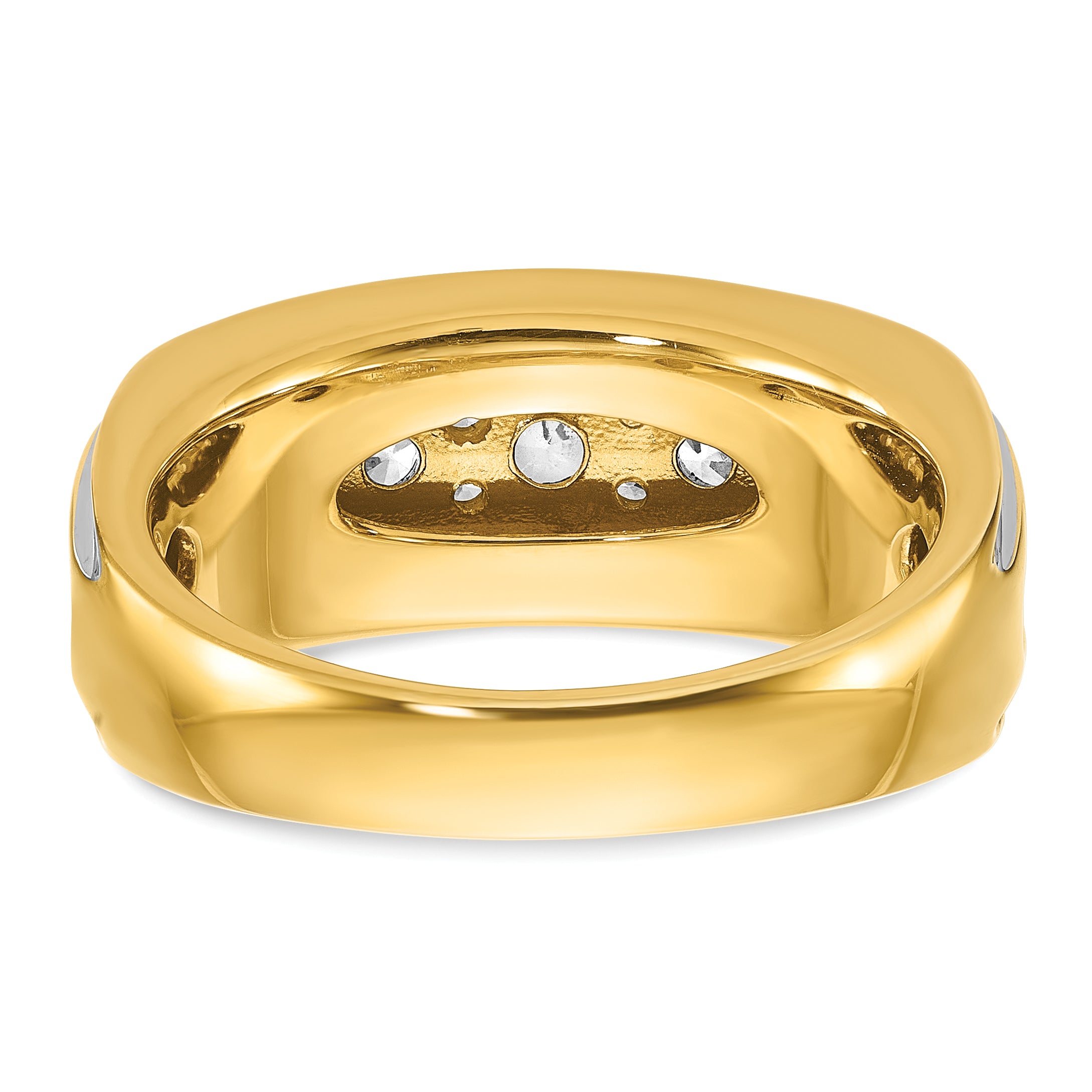 14k Yellow & Rhodium Gold with White Rhodium Men's 1 carat Diamond Complete Ring