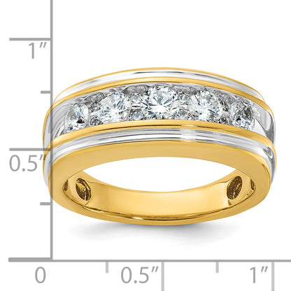 14k Yellow & Rhodium Gold with White Rhodium Men's 1 carat Diamond Complete Ring