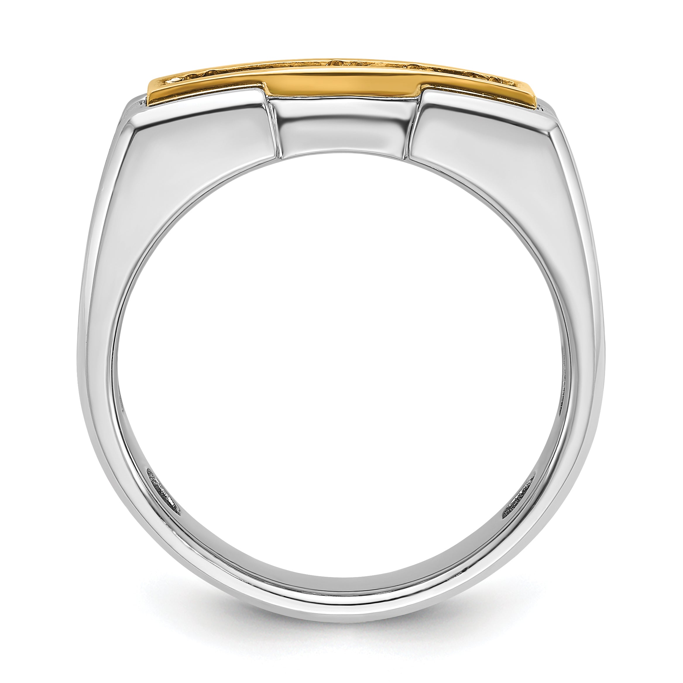14k Two-tone Gold Men's 1/2 carat Diamond Complete Ring