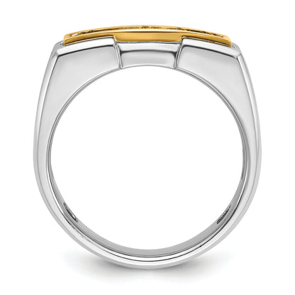 14k Two-tone Gold Men's 1/2 carat Diamond Complete Ring