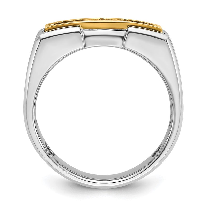 14k Two-tone Gold Men's 1/2 carat Diamond Complete Ring