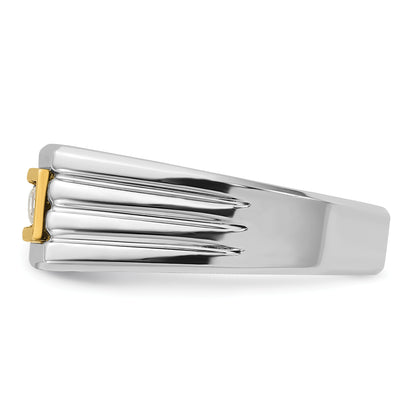 14k Two-tone Gold Men's 1/2 carat Diamond Complete Ring