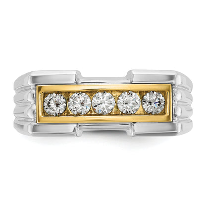 14k Two-tone Gold Men's 1/2 carat Diamond Complete Ring