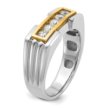 14k Two-tone Gold Men's 1/2 carat Diamond Complete Ring