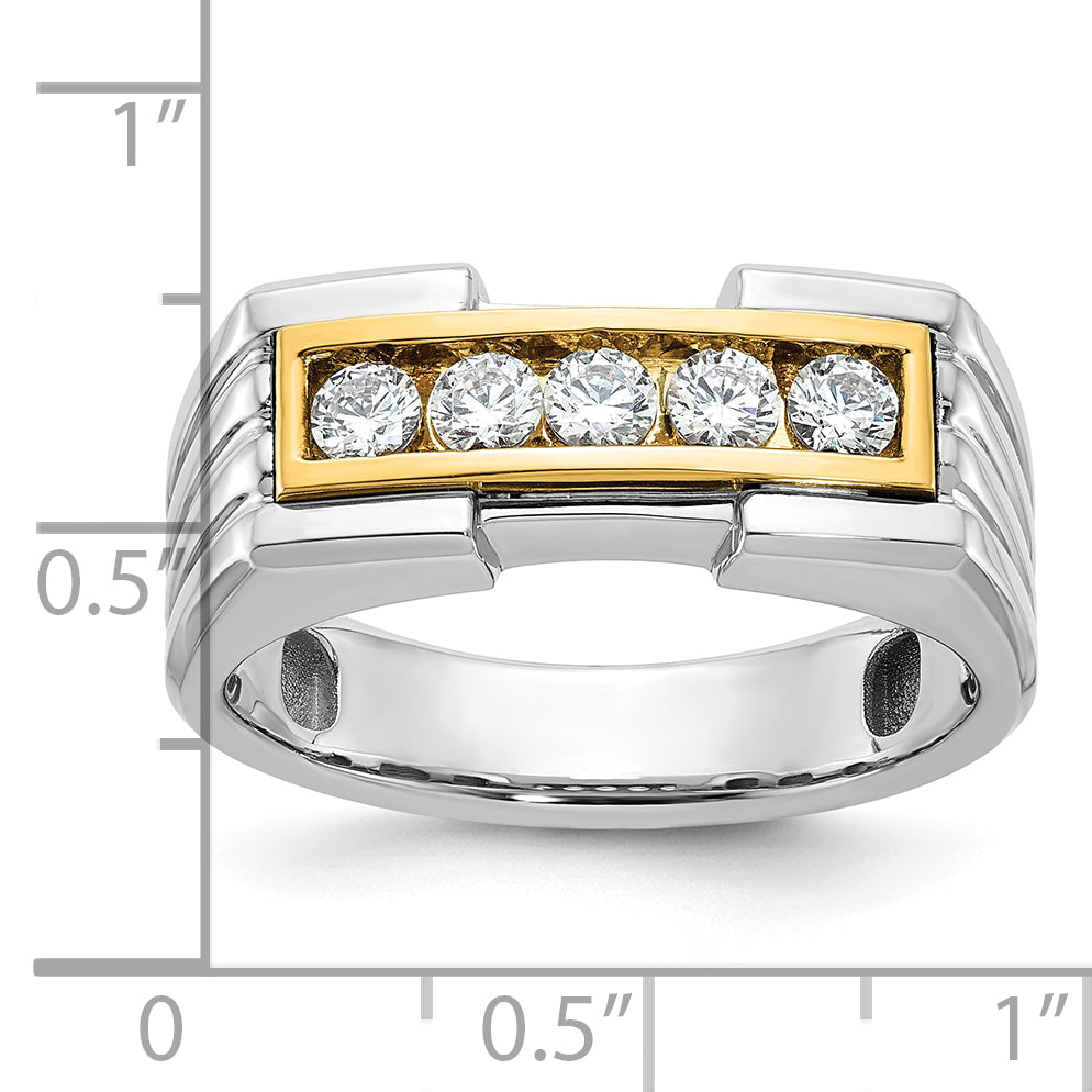 14k Two-tone Gold Men's 1/2 carat Diamond Complete Ring