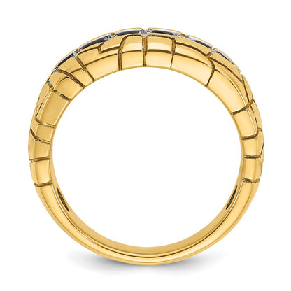 14k Yellow Gold Men's 1 carat Diamond Nugget Complete Ring