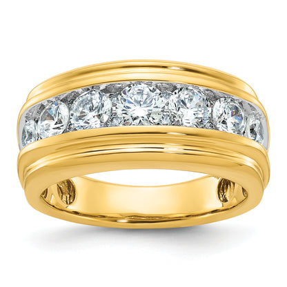 10K Yellow Gold Ibgoodman Men'S Polished And Grooved Ring Mounting