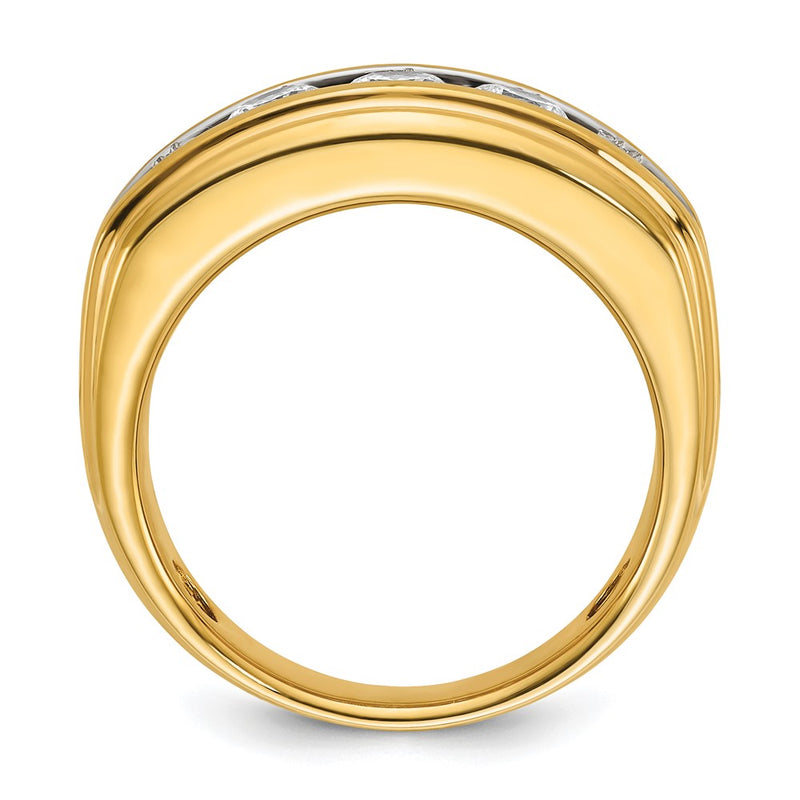14k Yellow Gold Men's 2 carat Diamond Complete Ring