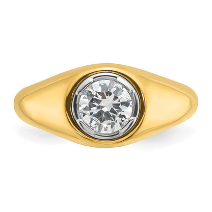 14k Yellow Gold 1 Ct. Lab Grown Diamond VS/SI+ G+ Round Men's Ring