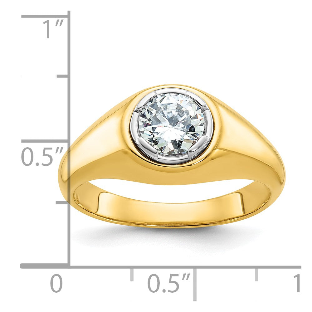 14k Yellow Gold 1 Ct. Lab Grown Diamond VS/SI+ G+ Round Men's Ring