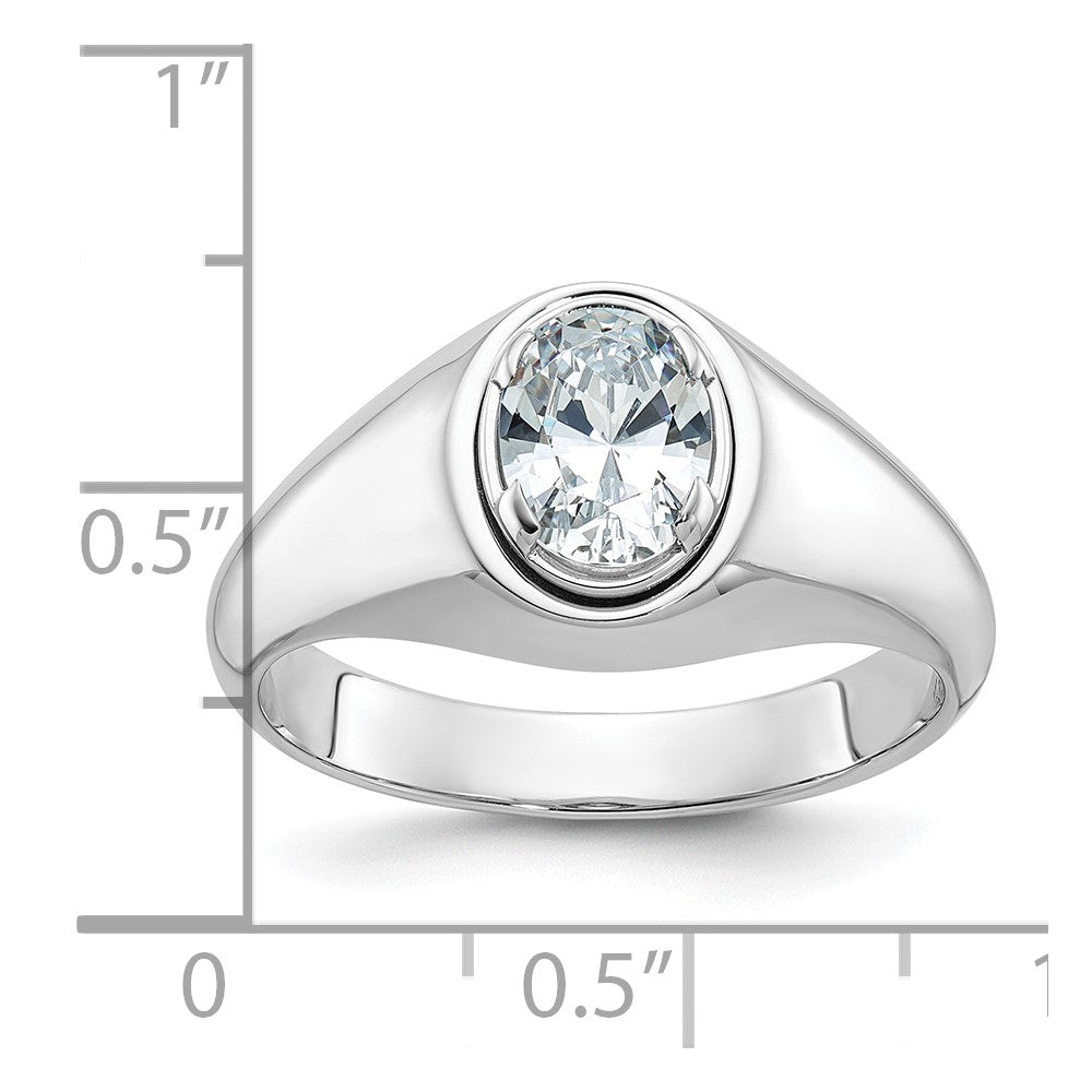 14k White Gold 1 Ct. Lab Grown Diamond VS/SI+ G+ Oval Men's Ring