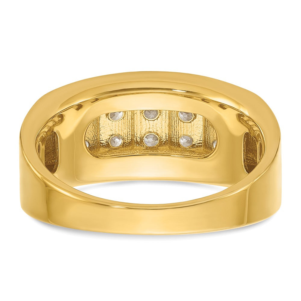 14k Yellow Gold 1 1/8 Ct. Lab Grown Diamond VS/SI+ G+ Four Row Men's Ring