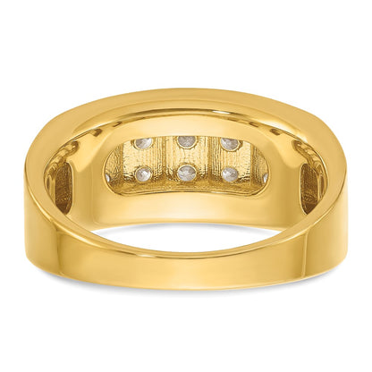 14k Yellow Gold 1 1/8 Ct. Lab Grown Diamond VS/SI+ G+ Four Row Men's Ring