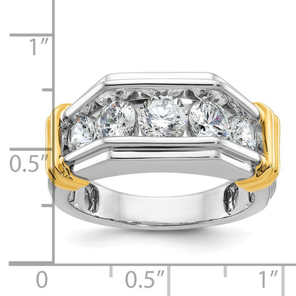 14k Two-tone Gold Men's 2 carat Diamond Complete Ring