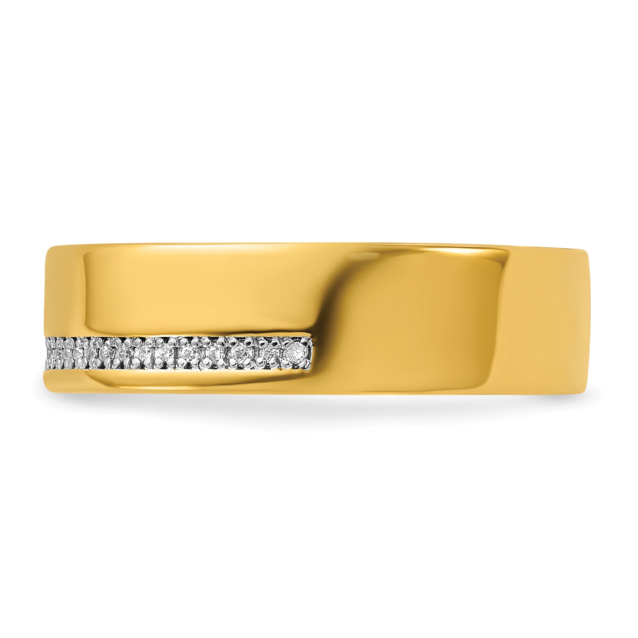 14k Yellow Gold Men's 1/8 carat Diamond Complete Ring