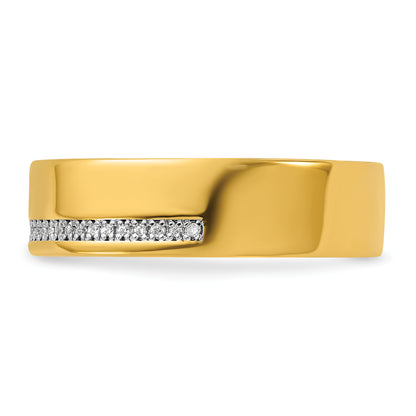 14k Yellow Gold Men's 1/8 carat Diamond Complete Ring