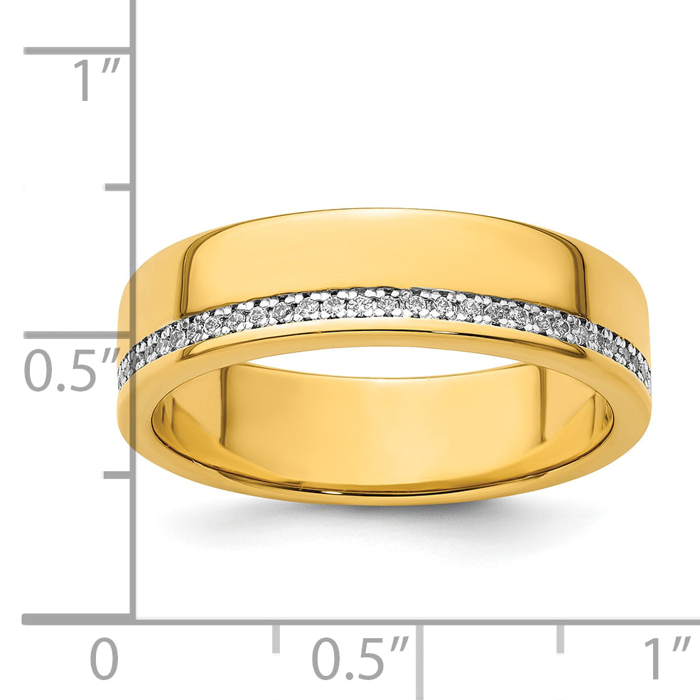 14k Yellow Gold Men's 1/8 carat Diamond Complete Ring