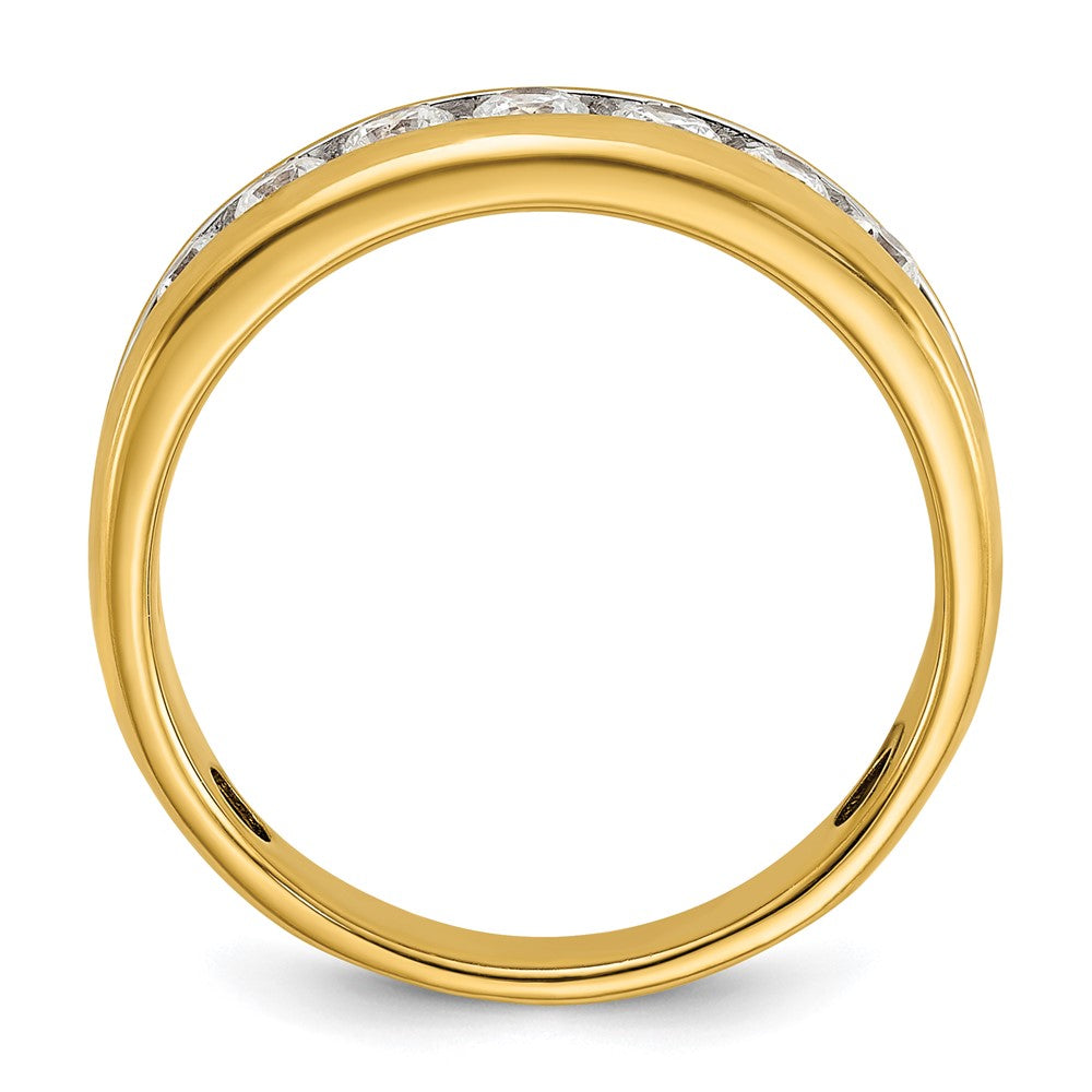14k Yellow & Rhodium  with White 1 1/2 Ct. Lab Grown Diamond VS/SI+ G+ Seven Stone Complete Polished Men's Ring