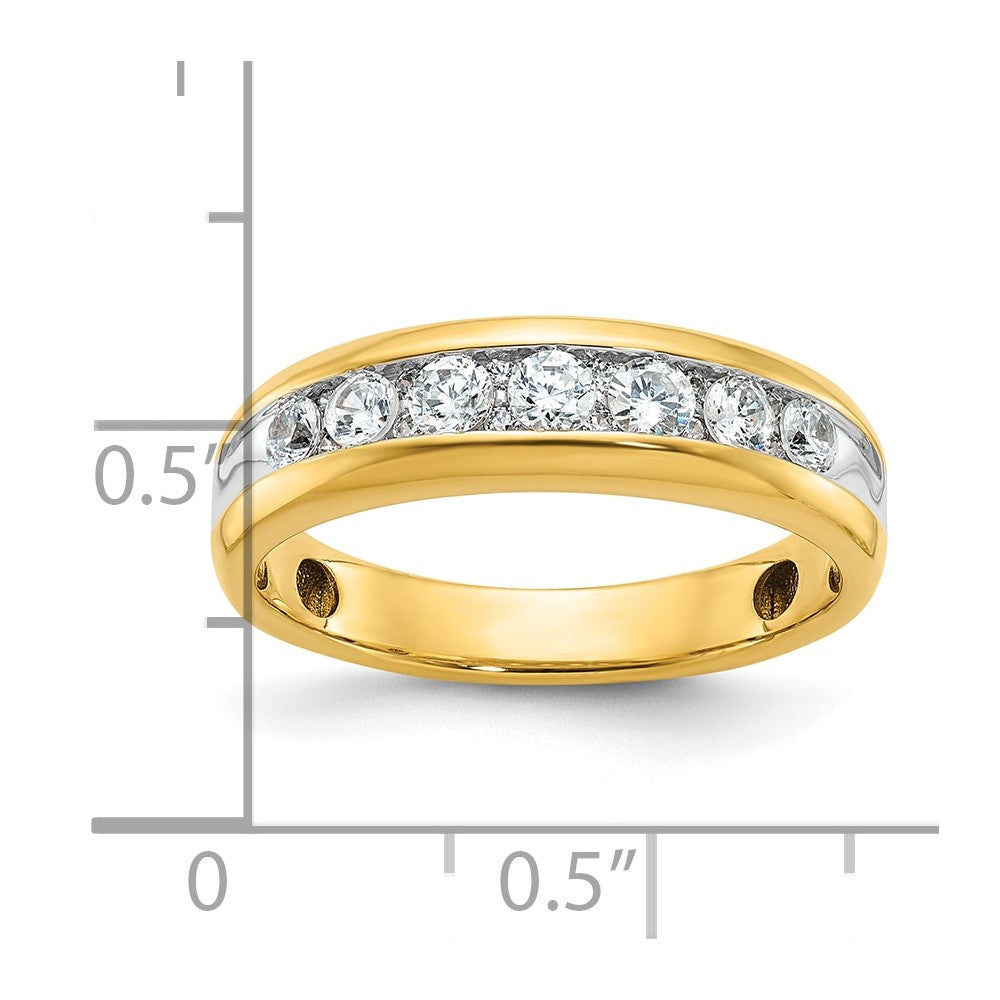 14k Yellow & Rhodium Gold with White Rhodium 1/2 carat Diamond Complete Ring