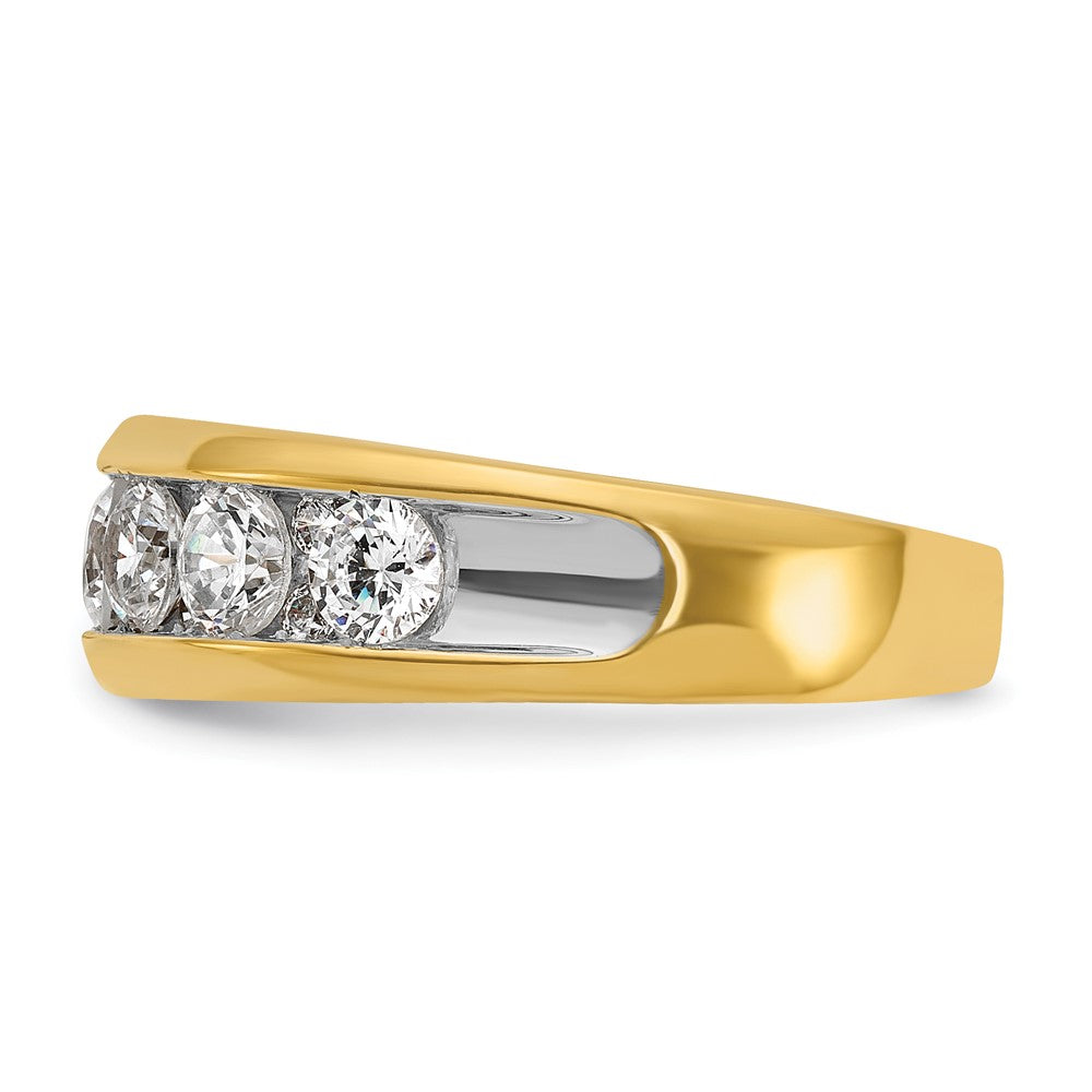 14k Yellow & Rhodium Gold with White Rhodium 1.5 carat Diamond Complete Ring