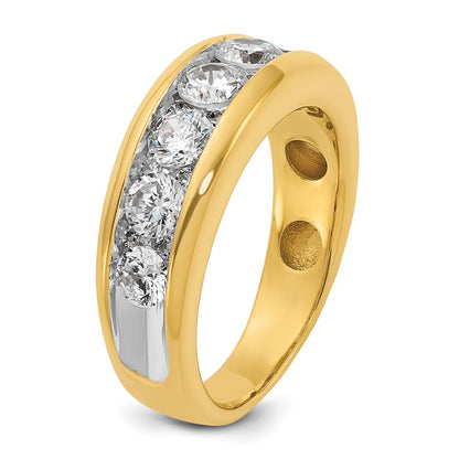14k Yellow & Rhodium Gold with White Rhodium 1.5 carat Diamond Complete Ring