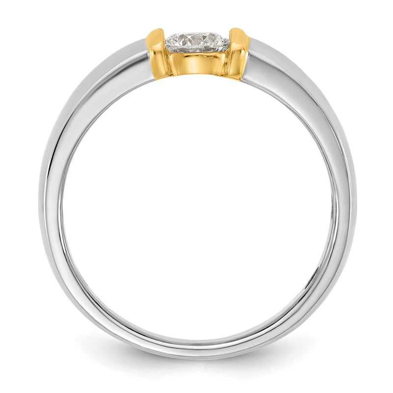 14K Two Tone Ibgoodman 1/2 Carat Lab Grown Diamond Vs/Si+ G+ Complete Men'S Wedding Band