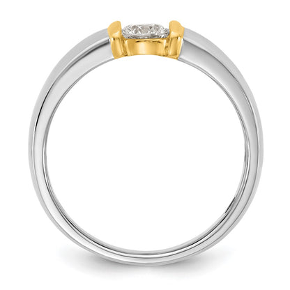 14K Two-Tone Gold .5ct Mens Wedding Band Ring