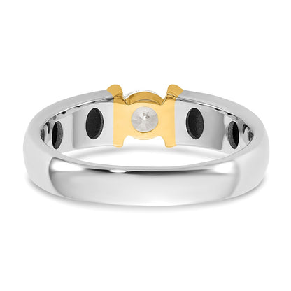 14K Two-Tone Gold .5ct Mens Wedding Band Ring