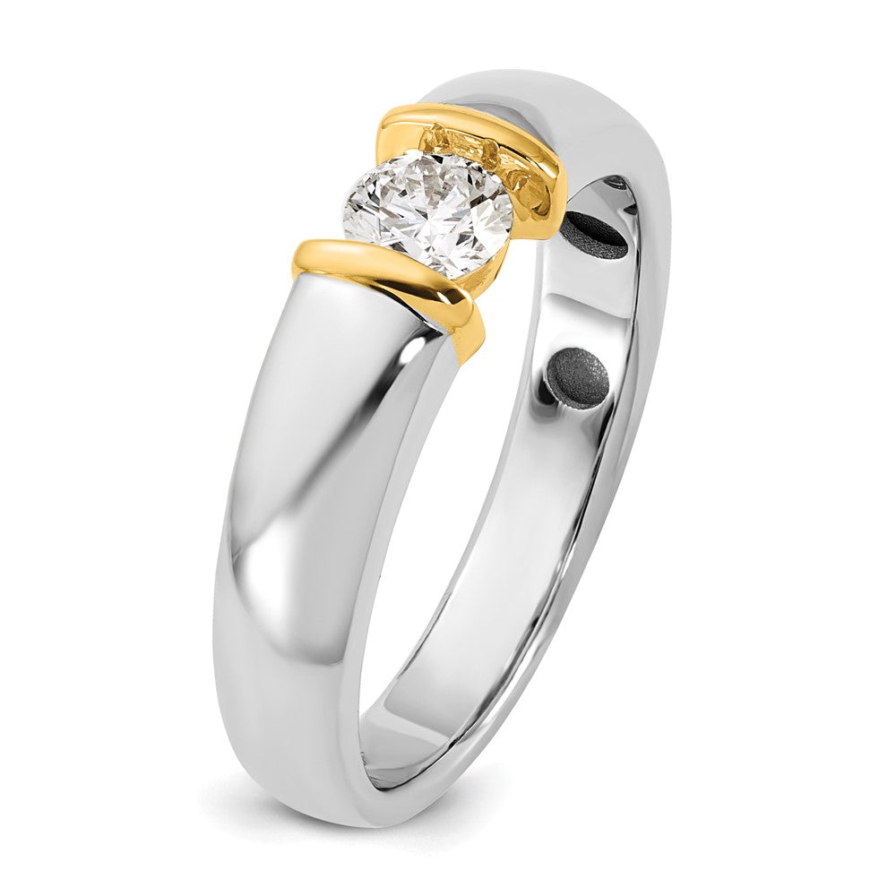 14K Two-Tone Gold .5ct Mens Wedding Band Ring