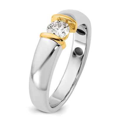 14K Two-Tone Gold .5ct Mens Wedding Band Ring