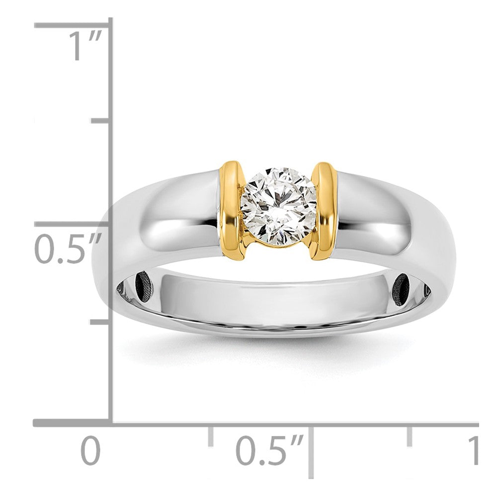 14K Two-Tone Gold .5ct Mens Wedding Band Ring