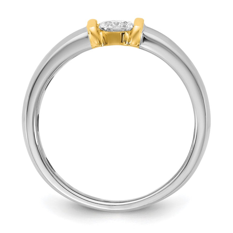 14K Two-Tone Gold .33ct Ladies Diamond Wedding Band Ring
