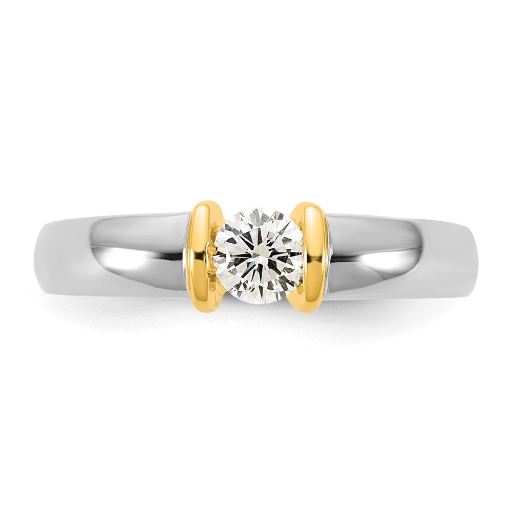 14K Two Tone Ibgoodman 1/3 Carat Lab Grown Diamond Vs/Si+ G+ Complete Ladies Wedding Band