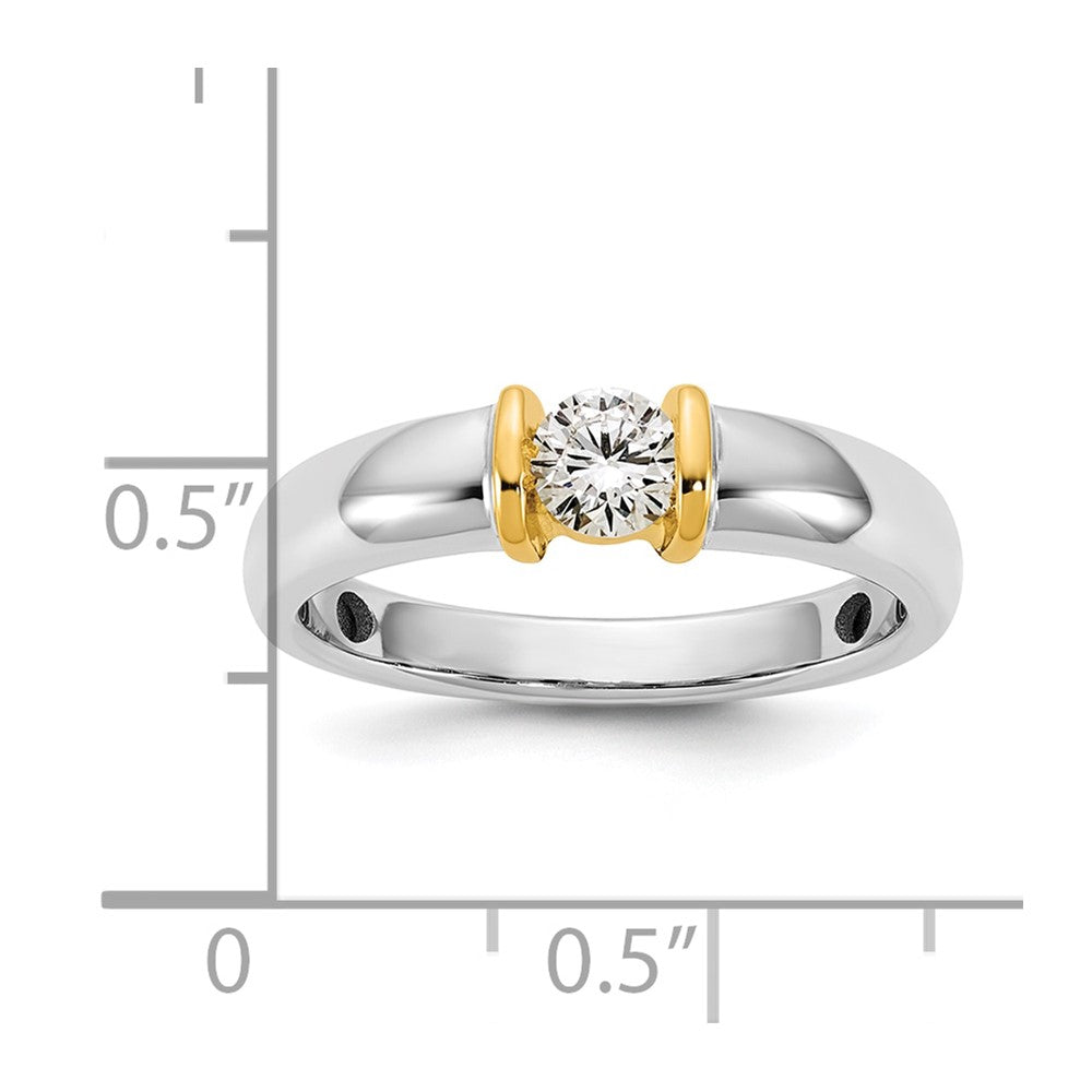 14K Two Tone Ibgoodman 1/3 Carat Lab Grown Diamond Vs/Si+ G+ Complete Ladies Wedding Band
