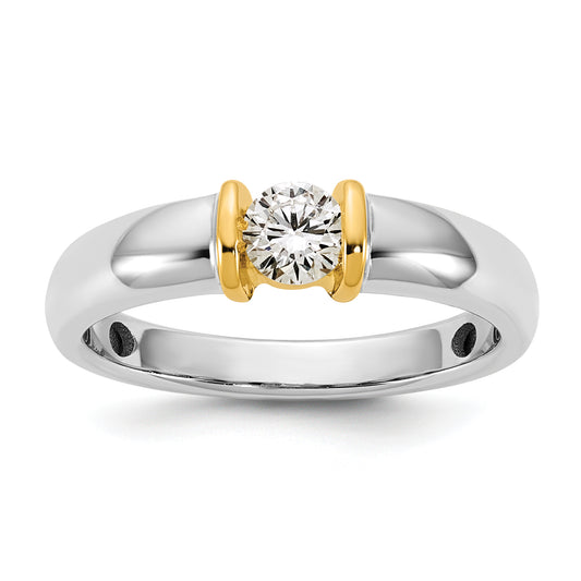 14K Two Tone Ibgoodman 1/3 Carat Lab Grown Diamond Vs/Si+ G+ Complete Ladies Wedding Band