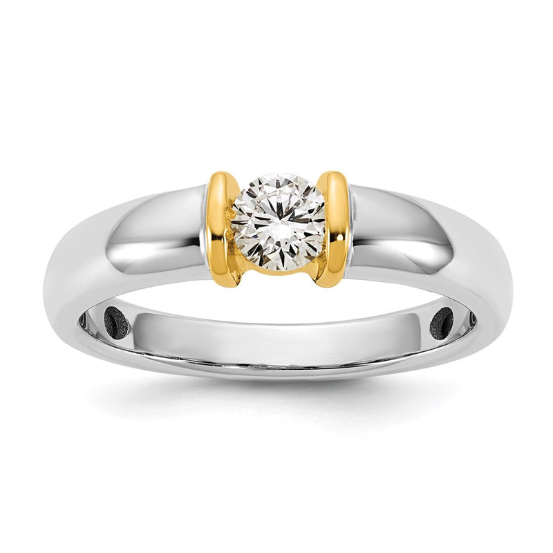 14K Two Tone Ibgoodman 1/3 Carat Lab Grown Diamond Vs/Si+ G+ Complete Ladies Wedding Band
