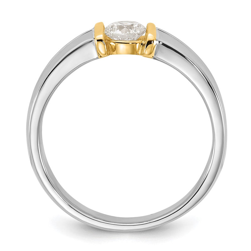 14K Two Tone Ibgoodman 1/2 Carat Lab Grown Diamond Vs/Si+ G+ Complete Men'S Wedding Band