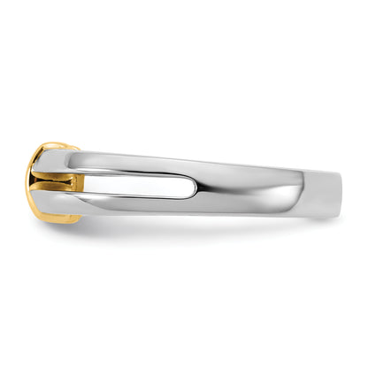 14K Two Tone Ibgoodman 1/2 Carat Lab Grown Diamond Vs/Si+ G+ Complete Men'S Wedding Band