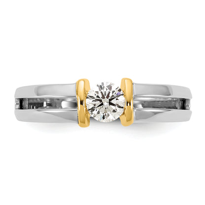 14K Two Tone Ibgoodman 1/2 Carat Lab Grown Diamond Vs/Si+ G+ Complete Men'S Wedding Band
