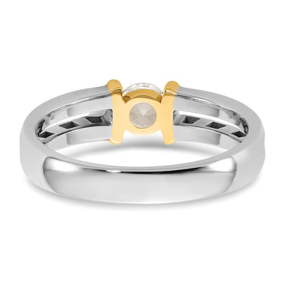 14K Two Tone Ibgoodman 1/2 Carat Lab Grown Diamond Vs/Si+ G+ Complete Men'S Wedding Band