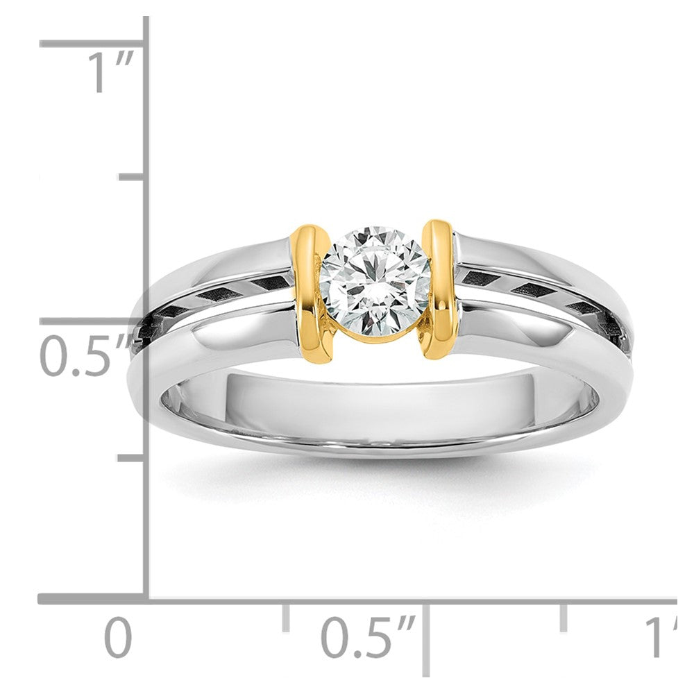 14K Two-Tone Gold .5ct Mens Wedding Band Ring