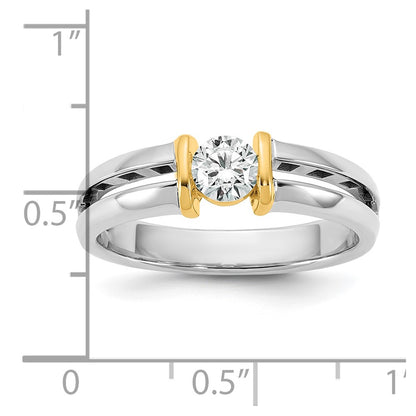 14K Two-Tone Gold .5ct Mens Wedding Band Ring