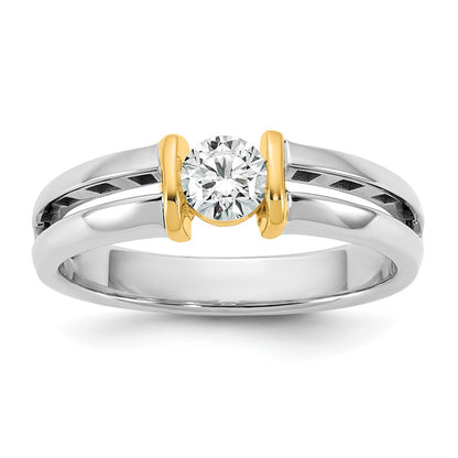 14K Two-Tone Gold .5ct Mens Wedding Band Ring